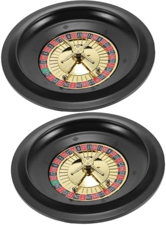 Kisangel 2 Stück Russisches Roulette Spielset mit Drehbarem Poker Rad Kreatives Tisch Glücksspiel Zubehör für Party und Bar Praktische Sichere und Fein Verarbeitete Spielscheibe