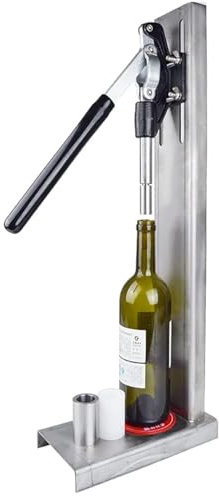Manueller Flaschenverschluss – robuster Metallkorker für Wein/Bier mit 2 Hüllen (#7#8 Korken), Heimbrauwerkzeug