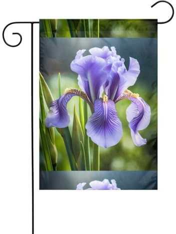 WHJSHOP Bandiere da giardino nazionali francesi con stampa floreale 30,5 x 45,7 cm, per decorazione da cortile con 3 cm di larghezza (solo bandiera, asta non inclusa)