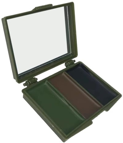 Pintura facial de camuflaje de | Pintura facial de camuflaje | Maquillaje | multicolor de camuflaje de caza multicolor, laminado duradero con espejo, de camuflaje compacto para exterior