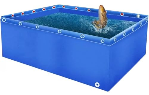 YYRHD-CZ Bassin À Poissons Hors Sol en Toile, Réservoir De Stockage d'eau D'irrigation De Jardin avec Vanne De Vidange, PVC Durable(A,2x2x1.2m)