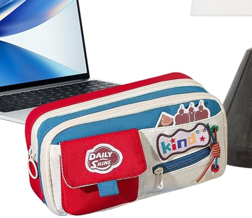 Generisch Federmäppchen Federtasche | Ästhetisches Vintage Großraum Zip Pen Etui Für Teenager Studenten Klassenzimmer Lehrer