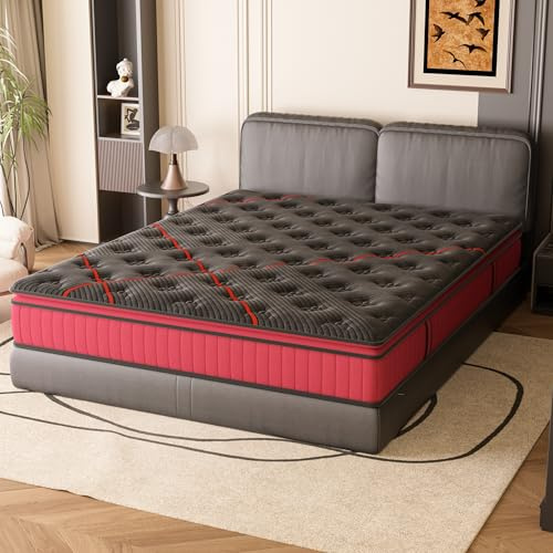 DEWINNER Matelas 140x190 cm, Épaisseur 30 cm, Mousse à Mémoire de Forme, Ressorts Ensachés, 7 Zones Ergonomiques, Hybride, Fermeté Moyenne, Respirant et Anti-Humidité