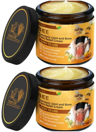 Bienengift Creme Gelenke, Bee Venom Bienengift mit Kurkuma Gelenke Creme, Bienengiftsalbe gegen Gelenkschmerzen, Bee Venom Gelenkcreme, Joint Pain Relief Cream, Gelenkreparaturcreme (2 Stück)