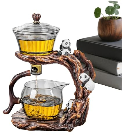 Yiohejy Théière Magnétique,Verre Semi-Automatique Résistant À La Chaleur - Théière À Goutte Avec Infuseur Magnétique,pour Café et Thé en Vrac, Idéal pour Maison, Cuisine, Bureau, Camping, Hôtel,