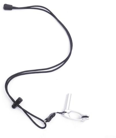 Dolvitrny Clip da naso regolabile per immersioni in apnea, clip per naso da nuoto con cordino, accessorio antiscivolo in lega di alluminio per snorkeling (argento)