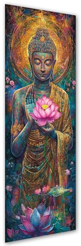 Hoobee 5D DIY Buddha-Statue Diamond Painting Groß, Diamond Painting Bilder Religion, Diamant Painting Groß xxl Vollbohrer Stickerei Kreuzstich Kunst Handwerk für Zuhause Wanddekoration 30x80cm-18