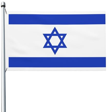 Bandera israelí con impresión de doble cara, 3 x 5 pies, adecuada para uso en interiores y exteriores, festivos/eventos/decoración del hogar (sin poste)