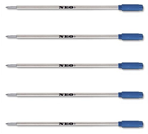 5 X Pen Refills in Blue Ink by Neo+, 8513 Cross Compatible