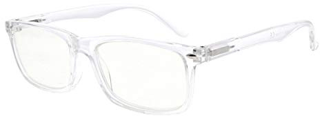 Eyekepper Stilvoll Aussehen Grystal Vision Komfort Frühling Scharniere Computer Lesebrille Anti-Blaulicht Lesehilfe Herren Frauen Transparent +0.75