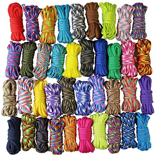 UOOOM 20pcs Multicolore Multifonction Paracordes pour Parachute Bracelet Cordes DIY (Multicolore 20pcs)