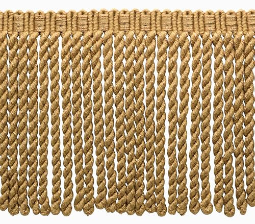 DecoPro 15 cm lang| Camel Gold Bullion Fransenborte | Stil # BFSCR6|Farbe: E16C | Verkauf pro Yard (1 Yard = 91 cm/3 ft/36)
