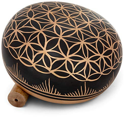 Meditative Blume des Lebens Design Klangschale mit Klöppel und Kissen – tibetische Klangschalen für Energieheilung, Achtsamkeit, Meditation – Exquisite, einzigartige Heimdekoration und Geschenksets