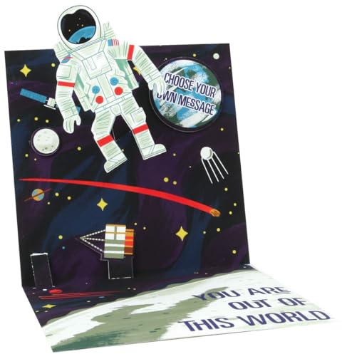 Pop Up 3D Karte mit LICHT Geburtstag Grußkarte Astronaut 13x13cm