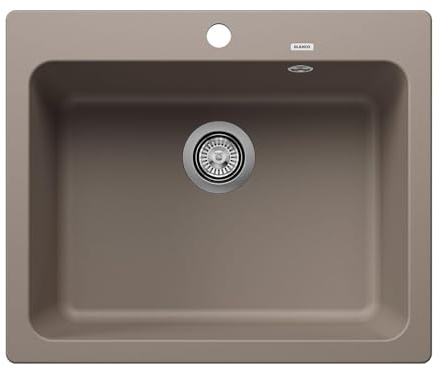 BLANCO 1 x Kitchen, 1 V, estilo hormigón. | [61,5 x 51 x 21,2 cm] | para armarios inferiores de 60 cm de ancho | Gran volumen de lavabo | Superficie fácil de limpiar