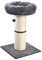 AllPetSolutions Cat Scratching Post - Thick Indoor Cat Scratch Post Tower With Hanging Ball Toy & Bed - Pet Furniture with Soft Bedding & Natural Sisal Rope - Jumbo Scratching Post, Grey 49x49x74cm