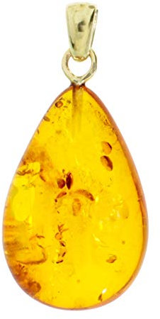 Anhänger - Klassisch 30 mm - Gold 333/000 - Bernstein -,