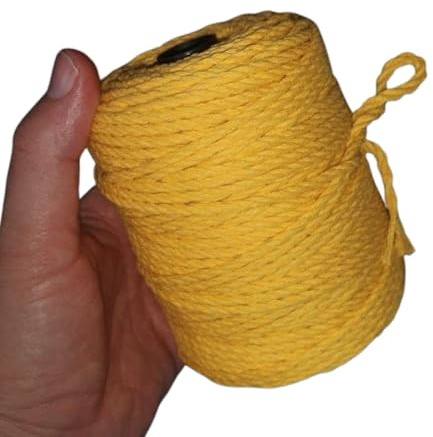 PIZZITALIANI Makramee garn 4mm x 100m - baumwollkorde GELB, Weiches Baumwollseil für Makramee, DIY-Bastelprojekte, Wandbehänge, Pflanzenhänger und Wohnaccessoires, Stricken, Made in Italy