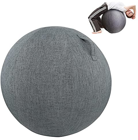 Asotagi Rutschfeste Schutzhülle Yogaball - 65 cm mit Griffen aus Baumwolle und Leinen Schutzhülle Yoga Billard Balance Fitness Ball