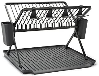 Brabantia Dish Drainer, Aluminium, Dark Grey, Large