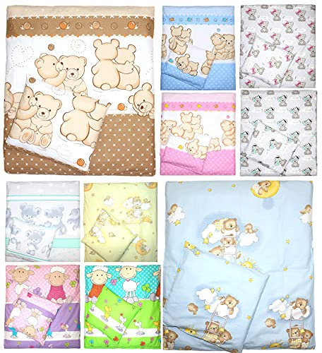 Primawela 2 oder 4 teiliges Set 70x78 für Baby Wiege Kinderwagen Beistellbett Bettwäsche (Girl, 2 Teilig)