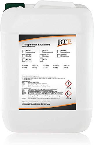 BTT-PF Steinteppich Porenfüller (6 kg) 2K transparenter Epoxidharz Porenverschluss, Versiegelung für Marmorkies Steinboden, EP-Harz in glasklarer Qualität