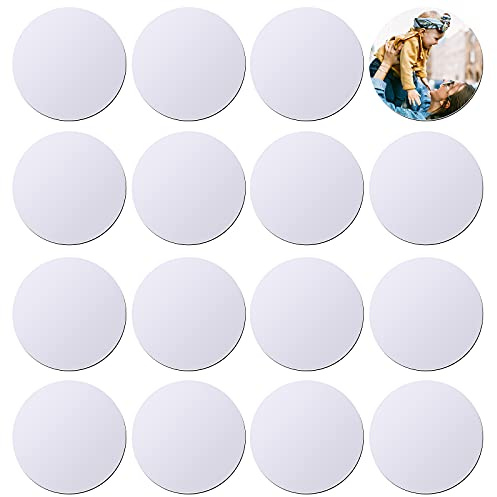 Sadocom Sublimations-Kühlschrankmagnete, blanko, 16 Stück, rund, blanko, Auto-Magnete, DIY, dekorativ für Kühlschrank, Whiteboard, Küche, Büro, Kalender, Wand