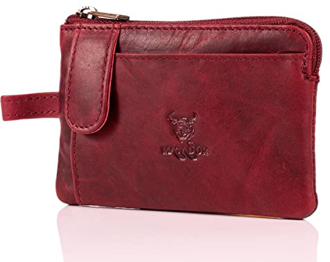 MATADOR Echt Leder Auto-Schlüssel Herren Tasche Schlüsseletui Damen Keyring Kartenfach Geldfach Männer Hochwertig Design Schlüsselanhänger Mäppchen (PINK)