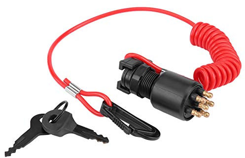 Interruttore di accensione, interruttore a chiave di accensione e cordino di sicurezza per Johnson Evinrude Boat 5005801