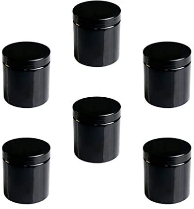 Lot de 6 boîtes à thé Rondes Noires avec Couvercle à Visser pour Stocker des épices et des Bougies 500 ML