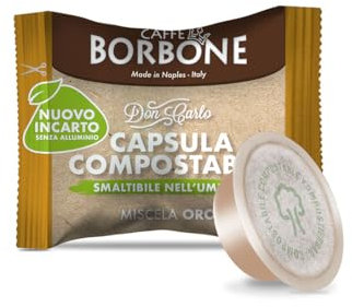 Caffè Borbone Don Carlo Compostabile, Miscela Oro - 100 Capsule - Compatibili con le Macchine ad uso domestico Lavazza* A Modo Mio*