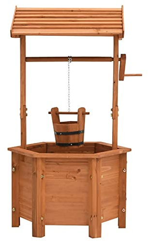 Gecheer Jardinière en bois de sapin pour extérieur, balcon, jardinière en bois, puits de jardin, décoration 40 x 40 x 84 cm en bois de sapin
