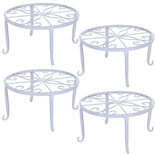 Tosnail Paquete de 4 Soportes de Metal para Plantas de 9 Pulgadas - para Interiores y Exteriores, Macetas, Flores y Dispensador de Bebidas