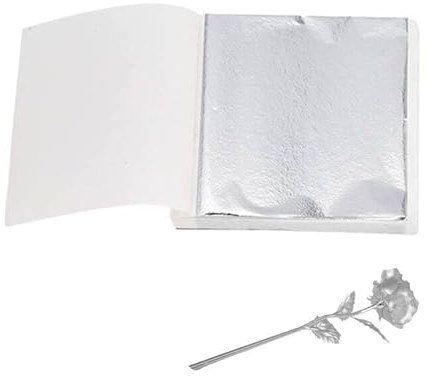 Hoja De Plata De Imitación, Hoja De Imitación De Hoja De Plata, Pan De Plata De Imitación, Pan De Plata Manualidades, Pan De Plata Para Manualidades, Artesanía De Pan De Plata (100 Piezas, 8CM)
