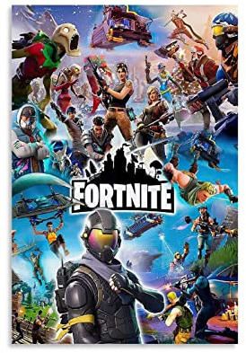 TSALF Leinwand Wandkunst Malerei Kein Rahmen Fort_nite Poster Battle Royale Videospiel, Leinwand-Kunstposter und Wandkunstdruck, modernes Familienschlafzimmerdekor 60x90cm