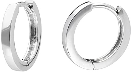 trendor Damen Ohrringe 925 Silber Klapp-Creolen Ø 15 mm 41607 | klein, eleganter Ohrschmuck für Frauen und Männer, zeitloser Schmuck aus Sterlingsilber