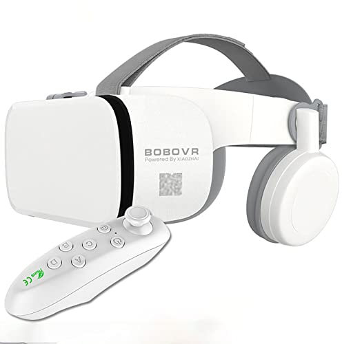 3D VR Virtual Reality Headset With Remote Controller, Stereo VR Viewer For IMAX Movies And Games Bluetooth Wireless VR Glasses Compatible With 4.7-6.3 IPhone IOS/Android (Color : White, Size : Y2)