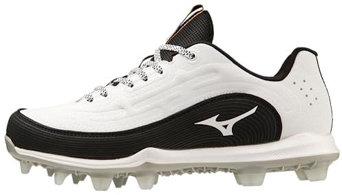 Mizuno Damen Finch Elite 6 Low TPU Softball-Stollen, Weiß/Schwarz, 34.5 EU