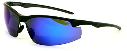 V.W.E. Bifocal High Performance Protective Safety Glasses Light Mirror Tint Bifocal - Reader - Sunglasses (Blue Mirror, 2.00)