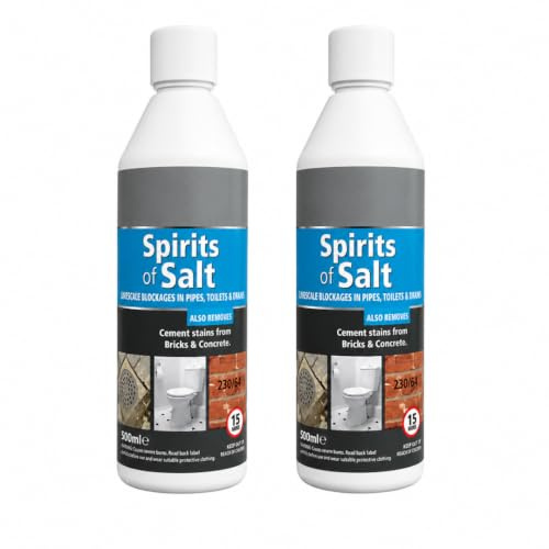 2x 500ml Traditional Spirit of Salt Multi-Purpose Drain Cleaner Dissolves Effectively Unblock Toilets & Drains Unblocker Remove Stubborn Limescale Buildup In Toilets