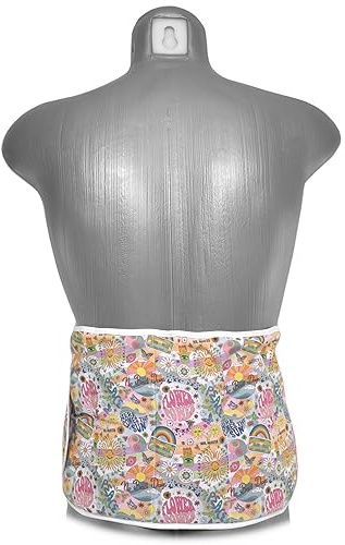 Coussin-ceinture aux graines de colza à sept compartiments avec fermeture à bande auto-agrippante - longueur environ 135cm - Flower Power Coton Bio - Coussin thermique aux graines XXL
