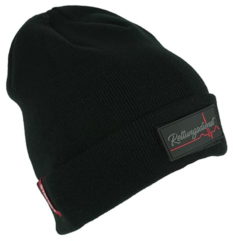 Status1 Unisex Beanie mit Klett und Wechselpatch | Feuerwehr | Rettungsdienst | Gruppenführer | Zugführer | THW | Polizei | Strickmütze | Wintermütze | Lebensretter