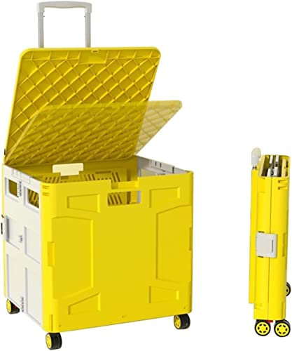LIPJIA Carro de la Compra,Caja rodante de Utilidad Plegable con 4 Cubiertas de Ruedas giratorias y Mango telescópico Utilidad Plegable para Campamento de Compras