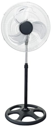 Ventilador de pie metálico 70W, 3 velocidades, ideal para refrescar espacios y mejorar la circulación de aire.