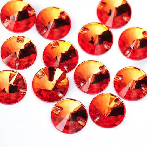Piedras de cristal para coser, piedras de cristal para manualidades, parte trasera plana, diamantes de imitación para costura, jacinto, 14 mm, 20 unidades