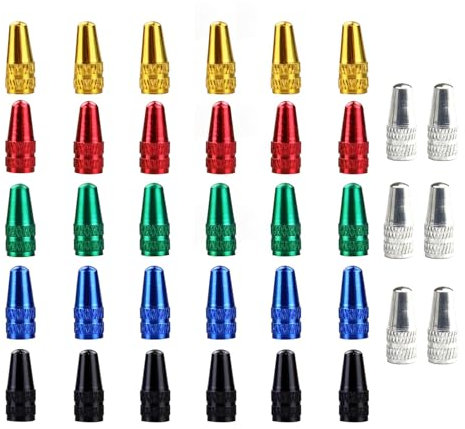 36 pezzi bicicletta cappucci delle valvole, tappo della valvola, tappo valvola in alluminio, francese, multicolore, per biciclette, mountain bike, bici da strada