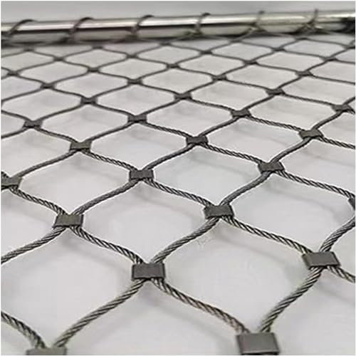 Edelstahl-Seilgitter, Tier-Absperrzaun für Balkon, Treppe, Sicherheit, Outdoor-Geflügelnetz mit 10 cm Maschen, flexibles Drahtseil, Schutznetz, 1 x 15 m