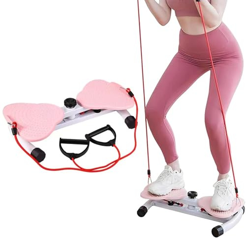 Twist Waist Disc Board mit Widerstandsbänder und Massage Fußsohle, Multifunktions Taillentwister Balance Board Sportgeräte Zuhause Balancierbrett(Rosa)