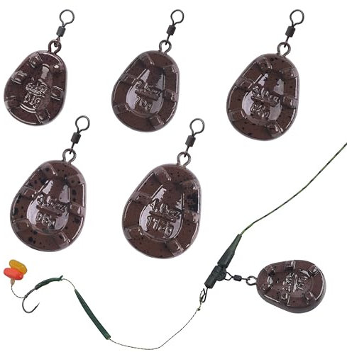 5Größen Karpfenblei Karpfen Grobfischerei Gewichte Set Grobfischerei Angeln Sinkers Casting Ledger Gewichte Karpfen Angel Zubehör 2oz 2.5oz 3oz 3.5oz 4oz