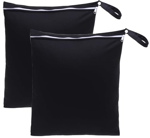 Qaestuan 2 Stück Wetbag 40 x 30 cm Schmutzige Kleidung Tasche | Reise Nasssack mit Reißverschluss Wiederverwendbarer Wasserdichte Wet Bag für Schwimmbad Strand Fitnessstudio Reisen